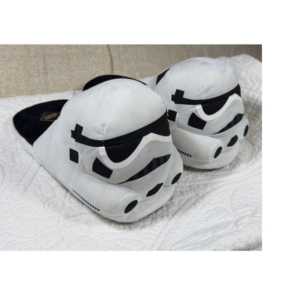 Star Wars Unisex 11 Up White Stormtrooper Slip On House Shoes Slides Slippers